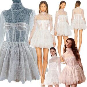 🆕 BRONX & BANCO 🧿 NWOT Maraya Arabella White Lace Mini Dress, Sz M US 6